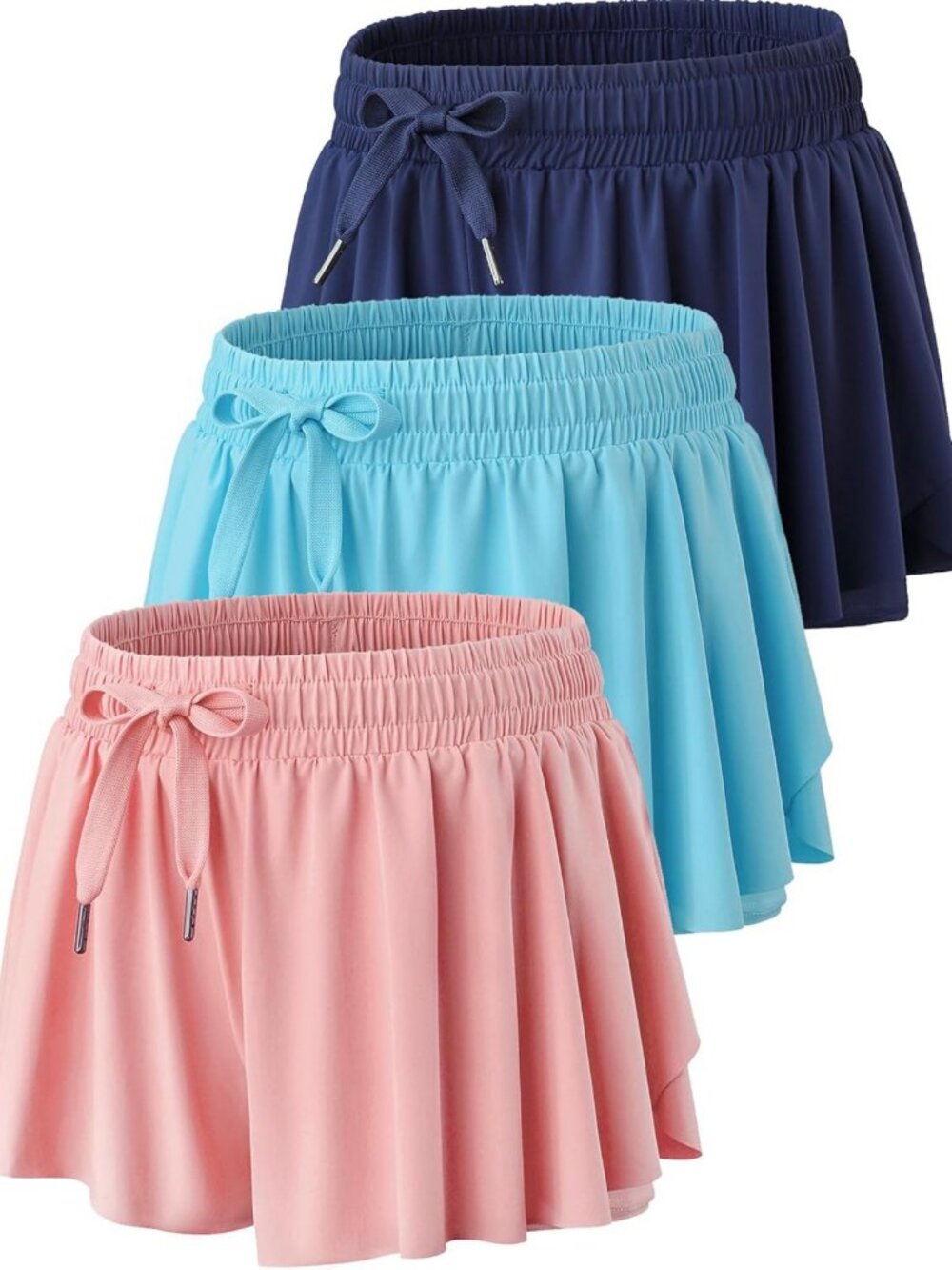 Flowy 2-in-1 Butterfly Running Shorts for Women - Casual Athletic Gym Wear